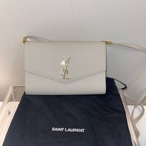 SAINT LAURENT Uptown grained leather cross-body bag - Like New - 100% Authentic